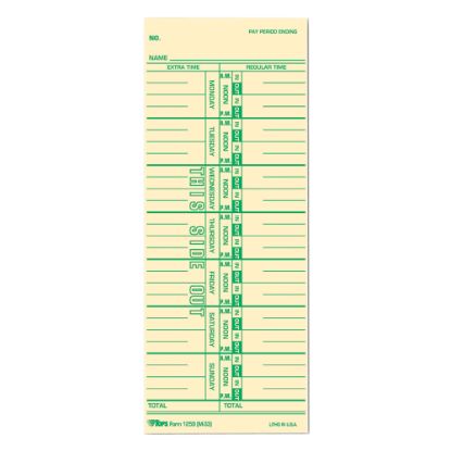 Picture of TOPS Time Cards (Replaces Original Card M33), Named Days, 1-Sided, 9in x 3 1/2in, Box Of 500