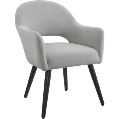 Picture of Powell Bogart Velvet Dining Chair, Light Gray/Black