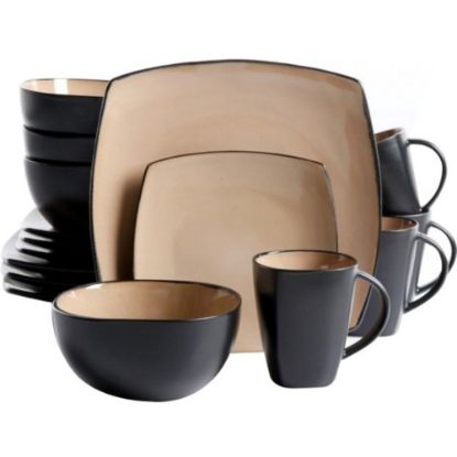 Picture of Gibson Elite Soho Lounge 16-Piece Dinnerware Set, Taupe