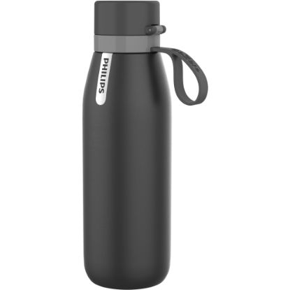 Picture of Philips GoZero Everyday Insulated Stainless-Steel Water Bottle With Filter, 32 Oz, Gray