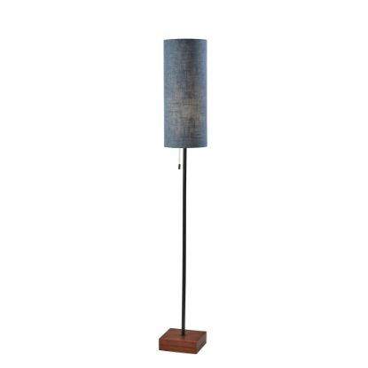 Picture of Adesso Trudy Floor Lamp, 62inH, Blue Shade/Walnut Base