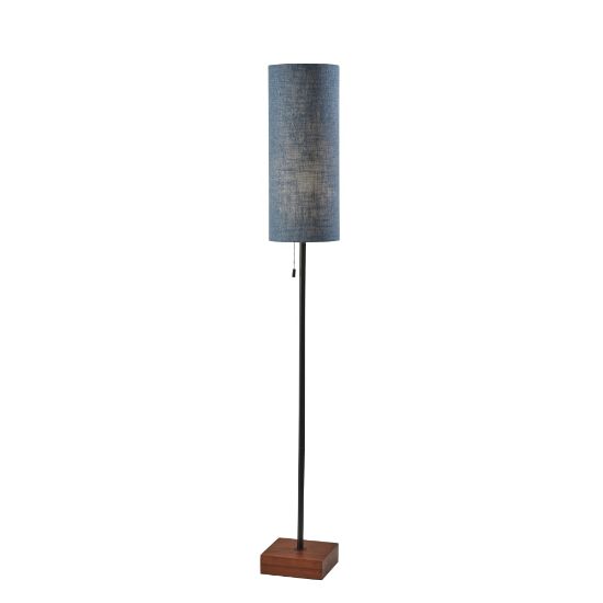 Picture of Adesso Trudy Floor Lamp, 62inH, Blue Shade/Walnut Base