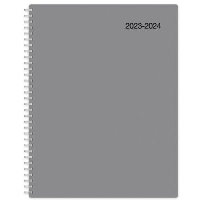 Picture of 2023-2024 Office Depot Brand Monthly Academic Planner, 8-1/2in x 11in, 30% Recycled, Gray, July 2023 to June 2024