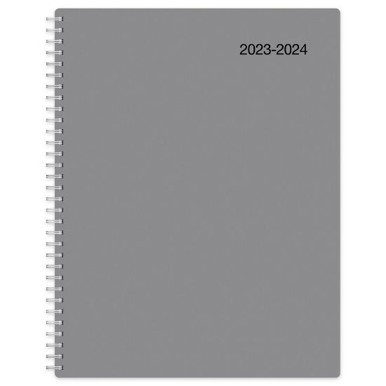 Picture of 2023-2024 Office Depot Brand Monthly Academic Planner, 8-1/2in x 11in, 30% Recycled, Gray, July 2023 to June 2024