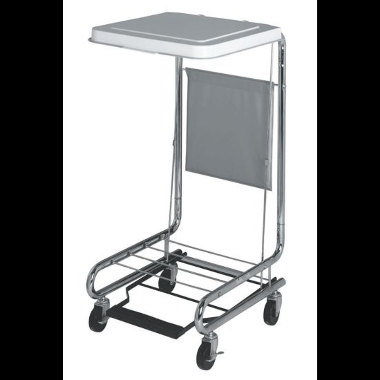 Picture of Medline Hamper Stand With Foot Pedal, 19 1/4in x 21in x 9 1/4in, Chrome