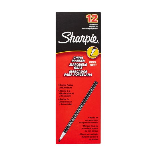 Picture of Sharpie Peel-Off China Markers, Red, Non-toxic, Pack of 12