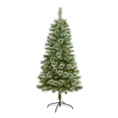 Picture of Nearly Natural Wisconsin Slim Snow Tip Pine Artificial Christmas Tree, 5'H