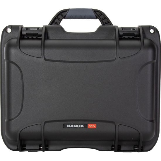 Picture of Nanuk 915 Hard Case - Internal Dimensions: 13.80in Length x 9.30in Width x 6.20in Height - External Dimensions: 15.8in Length x 12.1in Width x 6.8in Height - 17 lb - 3.43 gal - Latch Closure - Rugged - Resin - Black