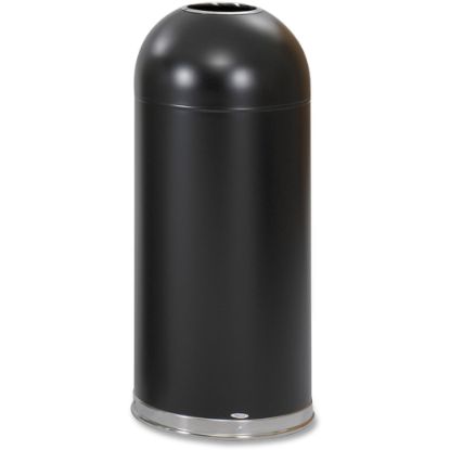 Picture of Safco Open Top Dome Receptacles, 15 Gallons, Black