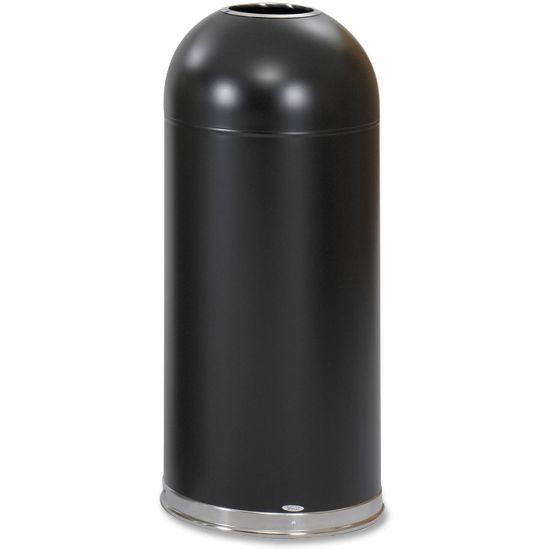 Picture of Safco Open Top Dome Receptacles, 15 Gallons, Black