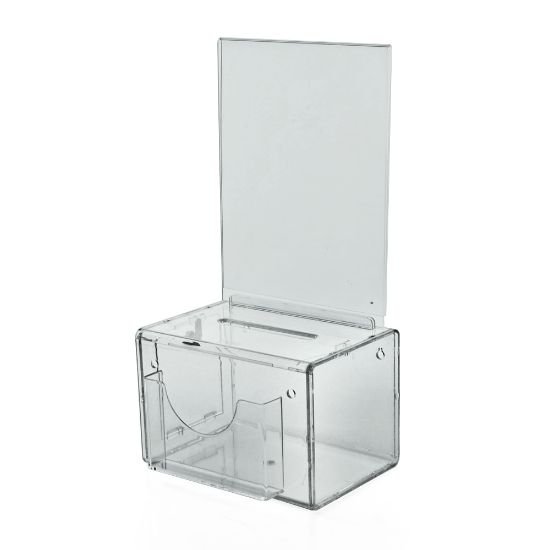 Picture of Azar Displays Plastic Suggestion Box, With Lock, Large, 6 1/4inH x 9inW x 6 1/4inD, Clear