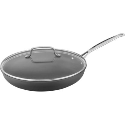 Picture of Cuisinart 12in Hard Anodized Non-Stick Skillet w/ Glass Cover - 12in Diameter Skillet, Lid - Glass Lid, Stainless Steel - Oven Safe