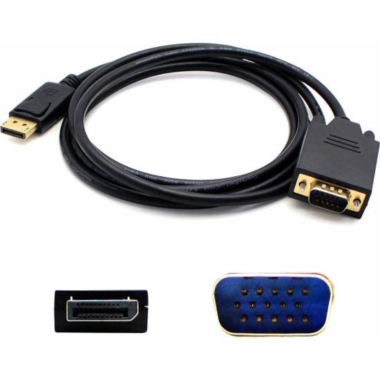 Picture of AddOn 5PK 6ft DisplayPort 1.2 Male to VGA Male Black Cables For Resolution Up to 1920x1200 (WUXGA) - 100% compatible and guaranteed to work