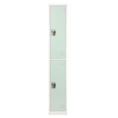 Picture of Alpine AdirOffice 2-Tier Steel Locker, 72inH x 12inW x 12inD, Misty Green