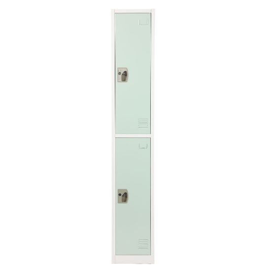 Picture of Alpine AdirOffice 2-Tier Steel Locker, 72inH x 12inW x 12inD, Misty Green