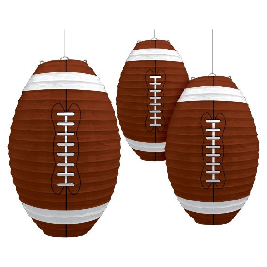 Picture of Amscan Football-Shaped Paper Lanterns, 12in, 2 Per Pack, Set Of 3 Packs