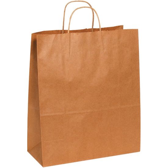 Picture of Partners Brand Paper Shopping Bags, 15 3/4inH x 13inW x 6inD, Kraft, Case Of 250