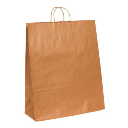 Picture of Partners Brand Paper Shopping Bags, 19 1/4inH x 16inW x 6inD, Kraft, Case Of 200