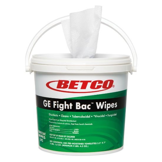 Picture of Betco GE Fight Bac Disinfectant Wipes, Bucket Of 500, Case of 4 Buckets