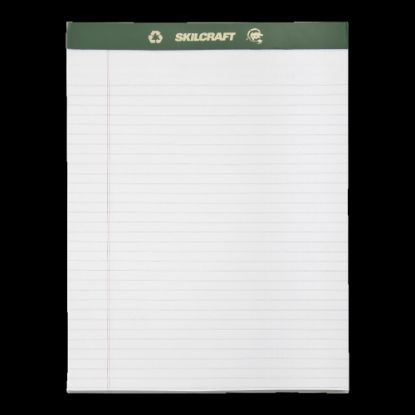 Picture of SKILCRAFT 80% Recycled Chlorine-Free Writing Pads, Letter Size, 8 1/2in x 11in, 25 Sheets, Pack Of 12 (AbilityOne 7530-01-516-9627)