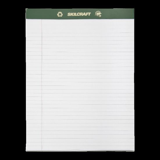 Picture of SKILCRAFT 80% Recycled Chlorine-Free Writing Pads, Letter Size, 8 1/2in x 11in, 25 Sheets, Pack Of 12 (AbilityOne 7530-01-516-9627)