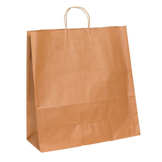 Picture of Partners Brand Paper Shopping Bags, 18 3/4in x 18inW x 7inD, Kraft, Case Of 200