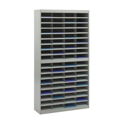 Picture of Safco E-Z Stor Steel Literature Organizer, 72 Compartments, 71inH, Gray