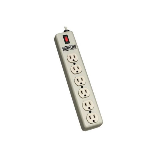 Picture of Tripp Lite Waber Power Strip Metal 5-15R 6 Outlet 5-15P 15ft Cord - Power distribution strip - 15 A - AC 120 V - input: NEMA 5-15 - output connectors: 6 (NEMA 5-15) - 15 ft cord - beige