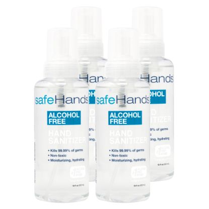 Picture of safeHands Alcohol-Free Hand Sanitizer, 18 Oz, Pack Of 4 Bottles