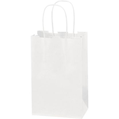 Picture of Partners Brand Paper Shopping Bags, 5 1/4inW x 3 1/4inD x 8 3/8inH, White, Case Of 250