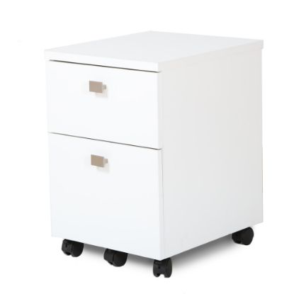 Picture of South Shore Interface 19inD Vertical 2-Drawer Mobile File Cabinet, Pure White