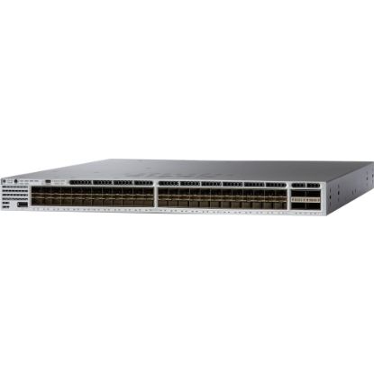 Picture of Cisco Catalyst 3850 48 Port 10G Fiber Switch IP Base - Manageable - 10 Gigabit Ethernet - 10GBase-X - 3 Layer Supported - Modular - Optical Fiber - 1U High - Rack-mountable, Desktop - Lifetime Limited Warranty