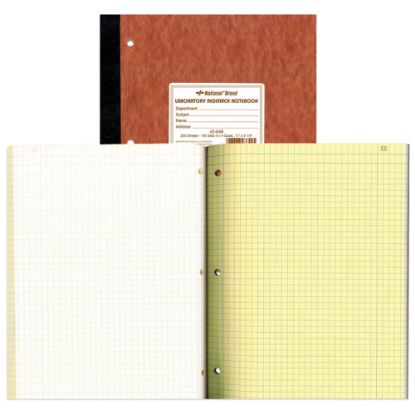 Picture of National Brand Laboratory Research Notebooks, 9 1/4in x 11in, Quadrille Ruled, 100 Sheets, Brown