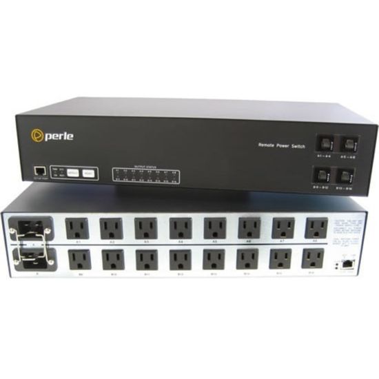 Picture of Perle RPS1630H 16-Outlets PDU - IEC 60320 C20 - 16 x NEMA 5-15R - 230 V AC - Network (RJ-45) - 2U - Horizontal - Rack-mountable