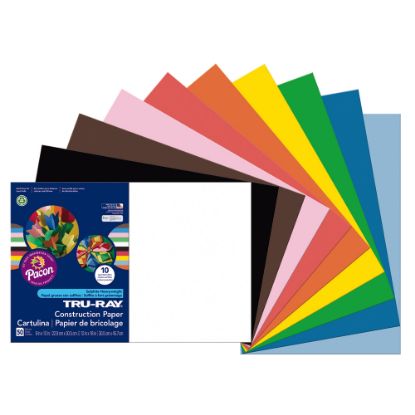 Picture of Tru-Ray Construction Paper, 50% Recycled, Assorted Colors, 12in x 18in, Pack Of 50