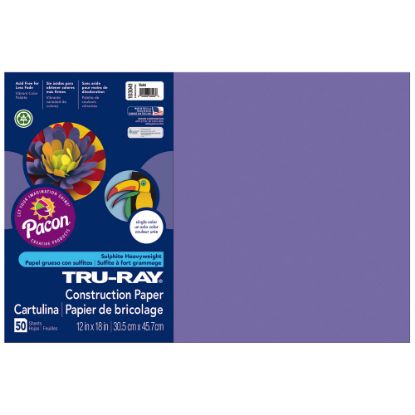 Picture of Tru-Ray Construction Paper, 50% Recycled, 12in x 18in, Violet, Pack Of 50