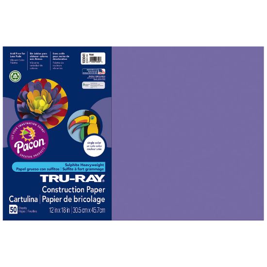 Picture of Tru-Ray Construction Paper, 50% Recycled, 12in x 18in, Violet, Pack Of 50