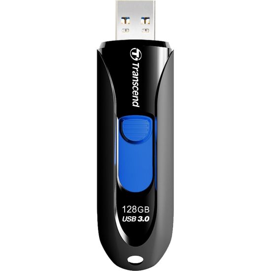 Picture of Transcend 128GB JetFlash 790 USB 3.0 Flash Drive - 128 GB - USB 3.0 - Black, Blue