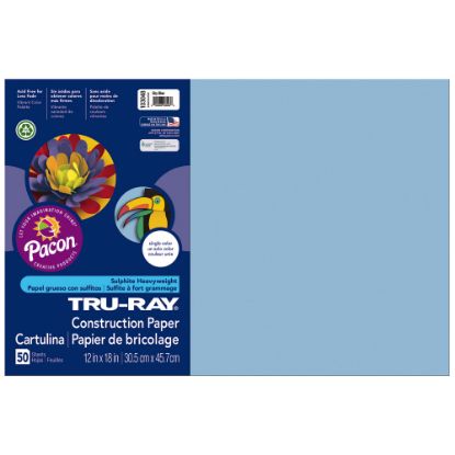 Picture of Tru-Ray Construction Paper, 50% Recycled, 12in x 18in, Sky Blue, Pack Of 50