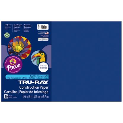 Picture of Tru-Ray Construction Paper, 50% Recycled, 12in x 18in, Royal Blue, Pack Of 50