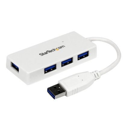 Picture of StarTech.com Portable 4 Port SuperSpeed Mini USB 3.0 Hub - White