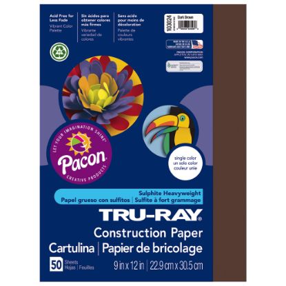 Picture of Tru-Ray Construction Paper, 50% Recycled, 9in x 12in, Dark Brown, Pack Of 50