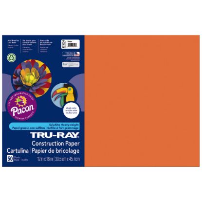 Picture of Tru-Ray Construction Paper, 50% Recycled, 12in x 18in, Orange, Pack Of 50