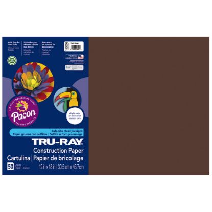 Picture of Tru-Ray Construction Paper, 50% Recycled, 12in x 18in, Dark Brown, Pack Of 50