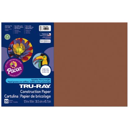 Picture of Tru-Ray Construction Paper, 50% Recycled, 12in x 18in, Warm Brown, Pack Of 50