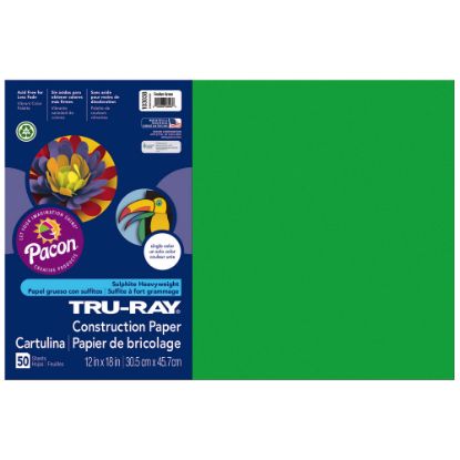 Picture of Tru-Ray Construction Paper, 50% Recycled, 12in x 18in, Festive Green, Pack Of 50