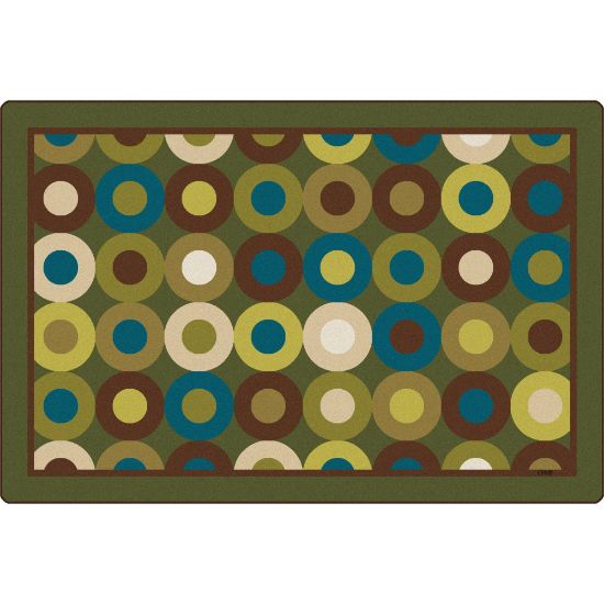 Picture of Carpets for Kids  Premium Collection Calming Circles Seating Rug, 8ft x 12ft, Green