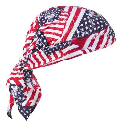 Picture of Ergodyne Chill-Its 6710CT Evaporative Cooling Triangle Hats With Cooling Towels, Stars & Stripes, Pack Of 6 Hats