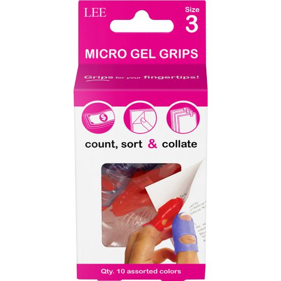 Picture of Lee Tippi Micro-Gel Fingertip Grips, #3 Extra Small, Assorted Colors, Pack Of 10