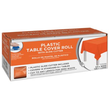 Picture of Amscan Boxed Plastic Table Roll, Orange Peel, 54in x 126'